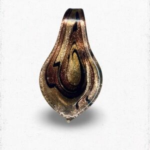 5021u. Glitter Brown Art Glass Pendant